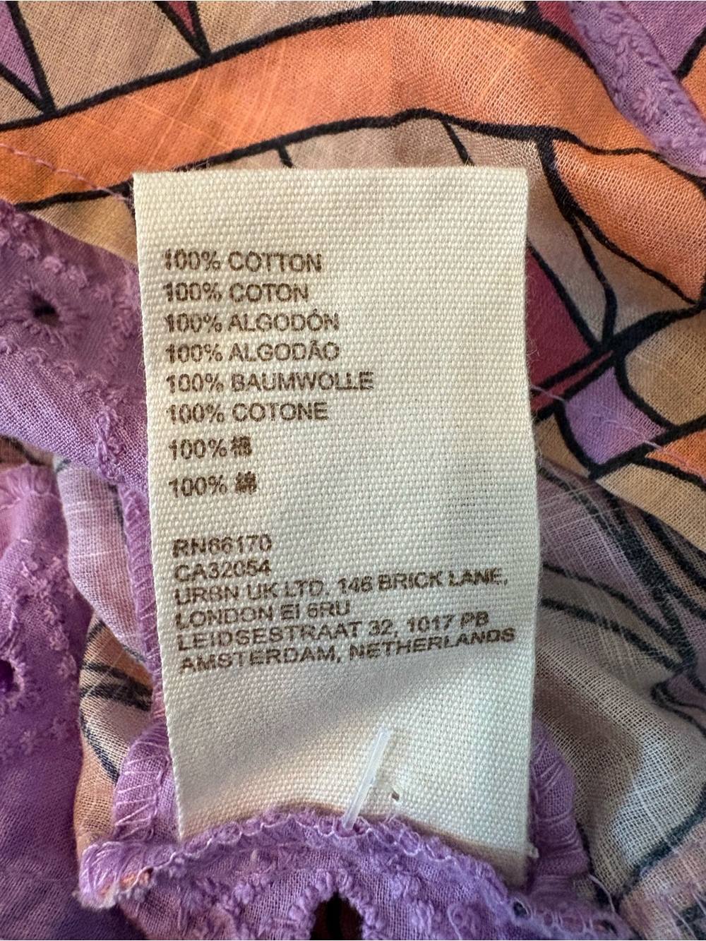 Anthropologie Let Me Be Lace Blouse Womens S Purple Orange Geometric - Picture 10 of 12